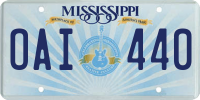 MS license plate OAI440