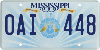 MS license plate OAI448