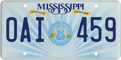 MS license plate OAI459