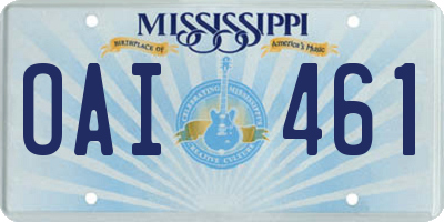 MS license plate OAI461