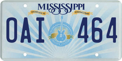 MS license plate OAI464
