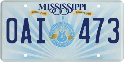 MS license plate OAI473