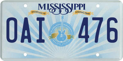 MS license plate OAI476
