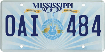 MS license plate OAI484