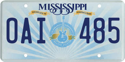 MS license plate OAI485