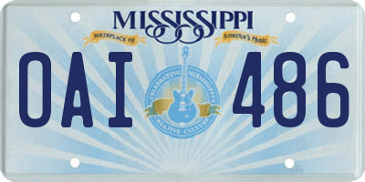 MS license plate OAI486