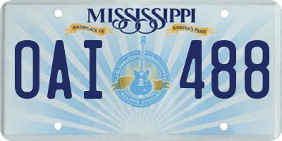 MS license plate OAI488