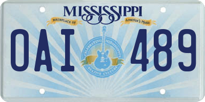 MS license plate OAI489