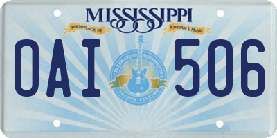 MS license plate OAI506