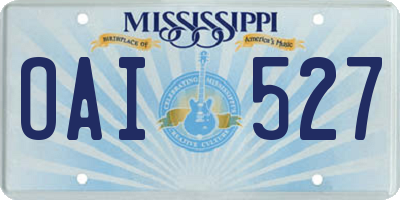 MS license plate OAI527