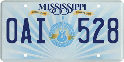 MS license plate OAI528
