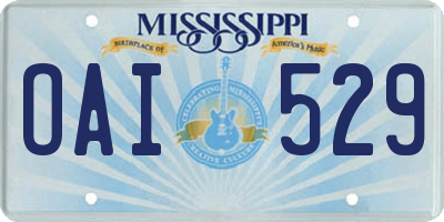 MS license plate OAI529