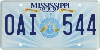 MS license plate OAI544