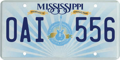 MS license plate OAI556