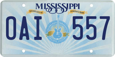 MS license plate OAI557