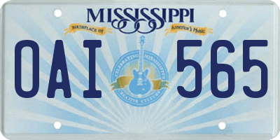 MS license plate OAI565