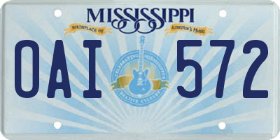 MS license plate OAI572