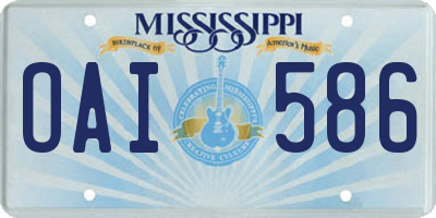 MS license plate OAI586