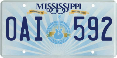 MS license plate OAI592