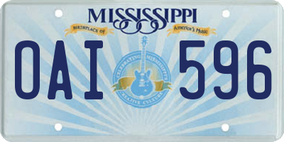 MS license plate OAI596