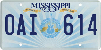 MS license plate OAI614