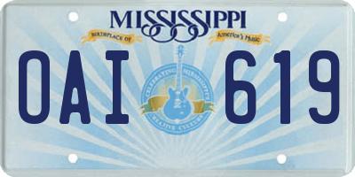 MS license plate OAI619