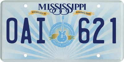 MS license plate OAI621
