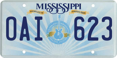 MS license plate OAI623