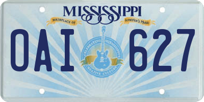 MS license plate OAI627