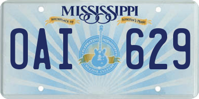 MS license plate OAI629