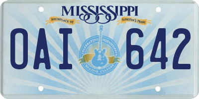 MS license plate OAI642