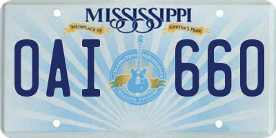 MS license plate OAI660
