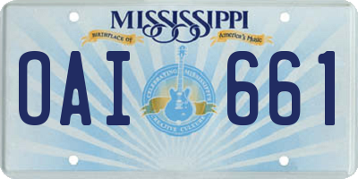 MS license plate OAI661