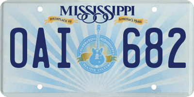 MS license plate OAI682