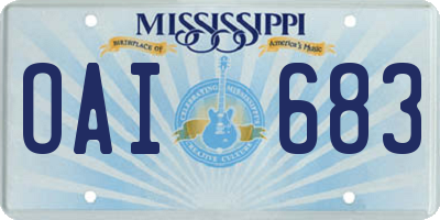 MS license plate OAI683