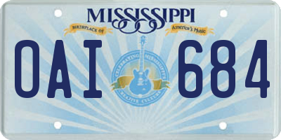 MS license plate OAI684