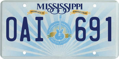 MS license plate OAI691
