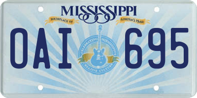 MS license plate OAI695