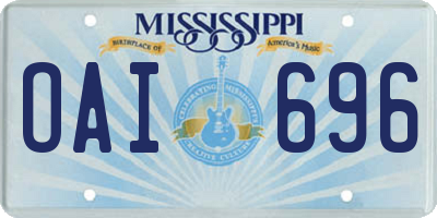 MS license plate OAI696