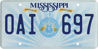 MS license plate OAI697