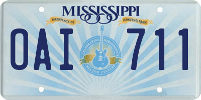 MS license plate OAI711