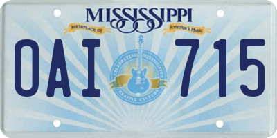 MS license plate OAI715