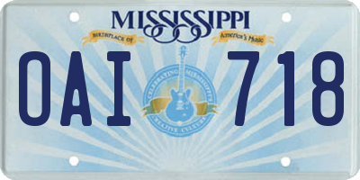 MS license plate OAI718