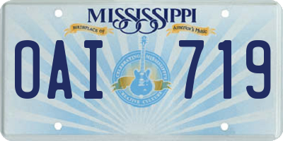 MS license plate OAI719