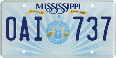 MS license plate OAI737