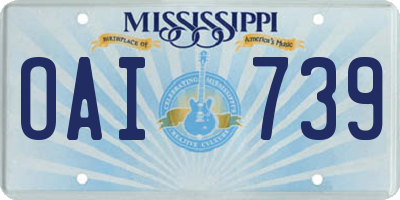 MS license plate OAI739