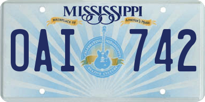 MS license plate OAI742