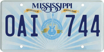 MS license plate OAI744