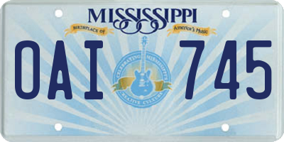 MS license plate OAI745