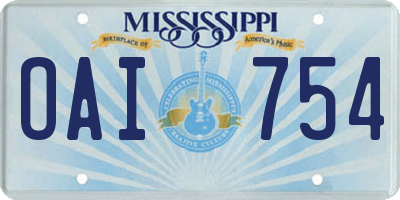 MS license plate OAI754